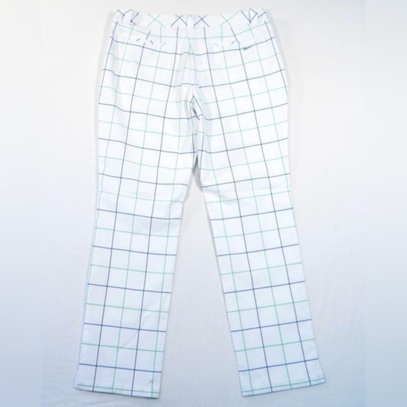 Nike Golf Tour Performance Dri Fit White Windowpane Plaid Golf Pants​ - Picture 1 of 3